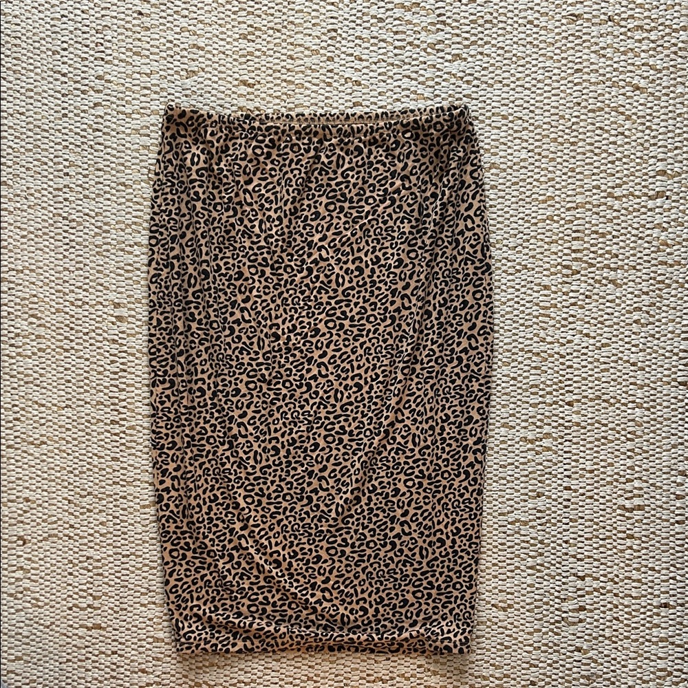 Storq maternity leopard print pencil skirt